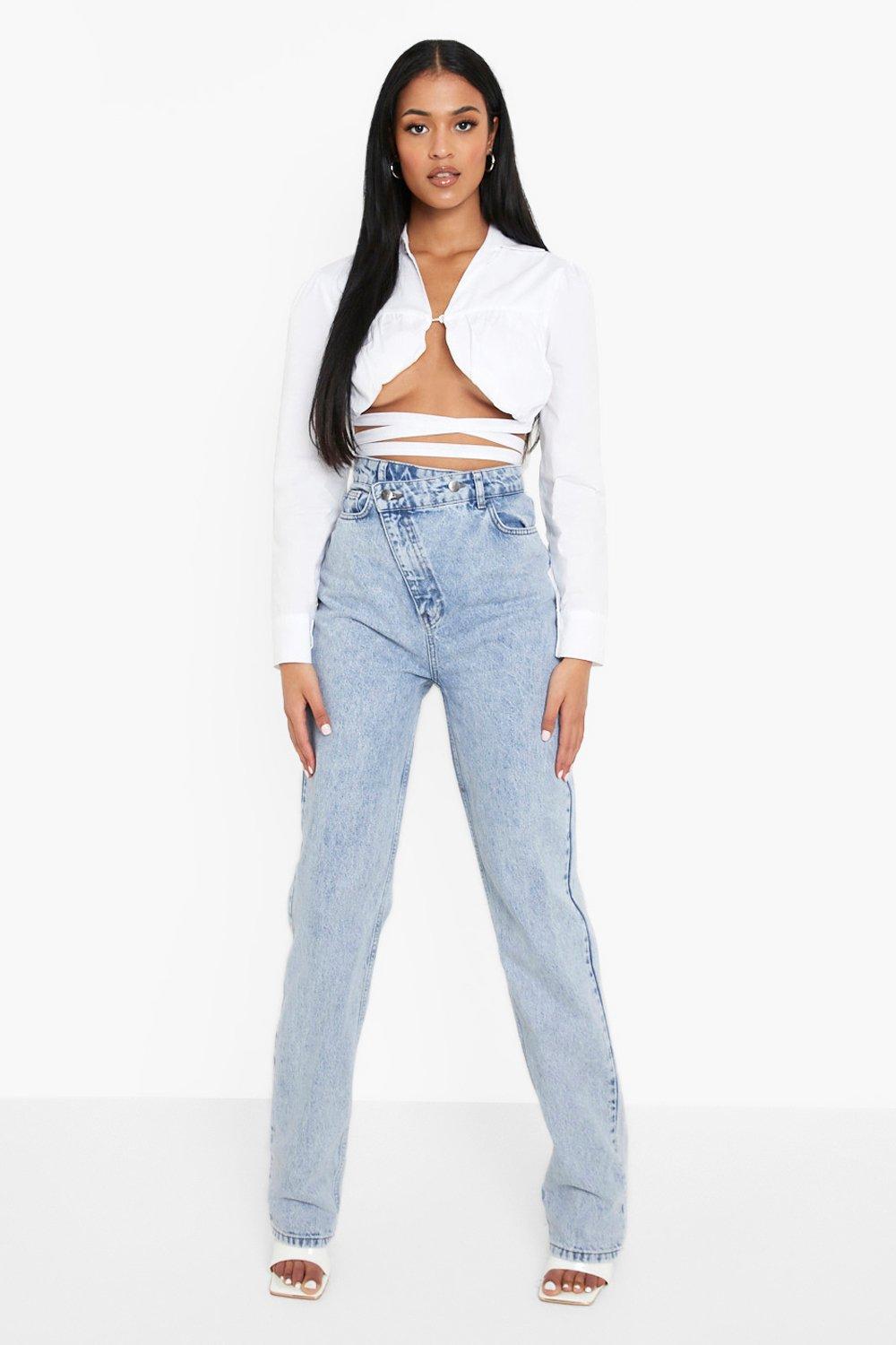 Long straight best sale leg jeans